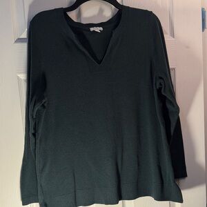 Dark Green V-Neck Sweater
